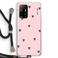 Hartjes: Oppo A94 5G Transparant Hoesje met koord