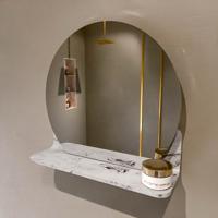 MONDIAZ SPOT spiegel rond 40cm met Spiegelplanchet kleur Glace. MONDIAZ SPOT spiegel rond 40cm met Spiegelplanchet kleur Glace.