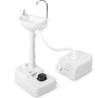 Draagbare Campingwastafel Handwastafel met 17 L Watertank Handdoekhouder Dispenser voor Vloeibare Zeep en Voetpomp voor Camping Tuin