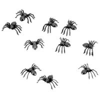 Chaks nep spinnen/spinnetjes 2 cm - zwart - 80x stuks - Horror/griezel thema decoratie beestjes - Feestdecoratievoorwerp - thumbnail