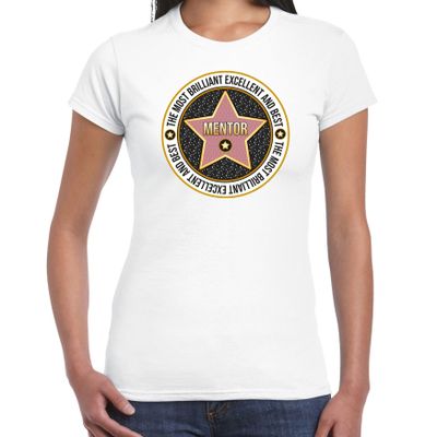 Cadeau t-shirt voor dames - mentor - wit - bedankje - verjaardag