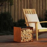 VidaXL Brandhoutrek 40x40x40 cm weervast staal