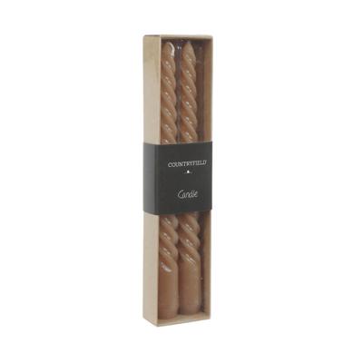 Countryfield dinerkaarsen Twirly beige