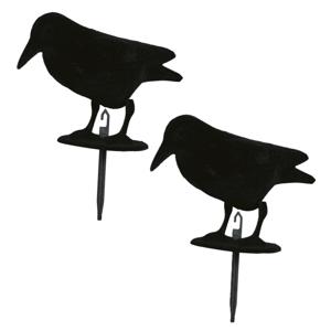 Vogelverjager/vogelverschrikker Raaf/Kraai - 2x - duivenverjagers - zwart - 31 x 20 cm