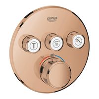 GROHE Grohtherm SmartControl inbouwkraan thermostatisch met omstel voor 3 functies rond warm sunset 29121DA0