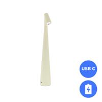 Nordic Design LED Tafellamp Nachtlamp Oplaadbaar creme- USB-C - 34cm Dimbaar