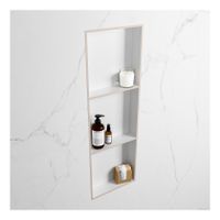 Wandnis Solid Surface Easy | In- en opbouw | 30x90x8 cm | 3 vakken | Linen/Talc