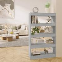 Boekenkast/kamerscherm 80x30x135 cm bewerkt hout grijs sonoma