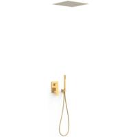 Regendouche set Tres Cuadro | Inbouw | Mengkraan | 2-weg | Vierkant | 24k Goud mat