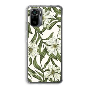 Wit bloemenpatroon: Xiaomi Redmi Note 10 Pro Transparant Hoesje