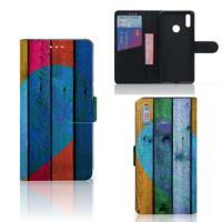 Huawei Y7 (2019) | Book Style Case | Wood Heart - Cadeau voor je Vriend | Portemonnee hoesje