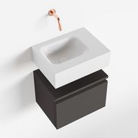 Toiletmeubel Mondiaz Andor | 40 cm | Meubelkleur Dark grey | Lex vrijhangend wastafel Talc Links | Zonder kraangat