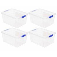 10x Opslagbakken/organizers met deksel 16 liter 40 cm transparant