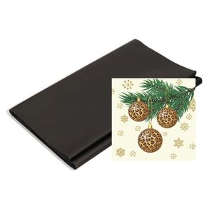 Kerst thema tafel set met luipaard print zwart