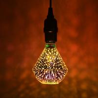 E27 4W IP65 waterdicht ruitvorm Warm witte 3D Fireworks LED lamp 2700K 48 LEDs SMD 2835 Vintage sfeer decoratie Art Lamp AC 85-265V