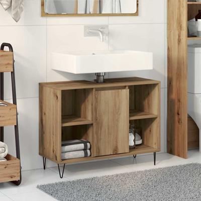 Badkamerkast met plank artisanaal eikenkleurig 80 x 33 x 60 cm