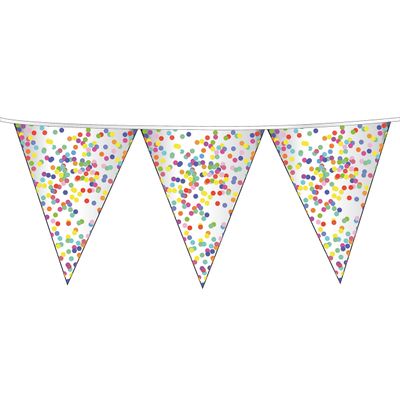 Haza Witbaard Vlaggenlijn confetti, 6mtr.