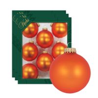 24x Wildfire Velvet oranje glazen kerstballen mat 7 cm kerstboomversiering