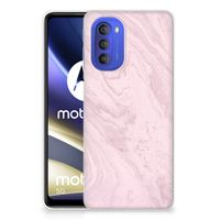 Motorola Moto G51 5G TPU Siliconen Hoesje Marble Pink - Origineel Cadeau Vriendin - thumbnail