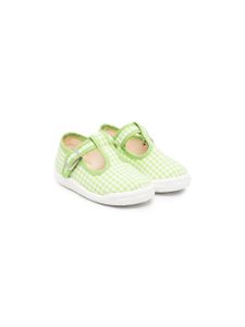 Pépé Kids chaussures Vichy à fermeture scratch - Vert