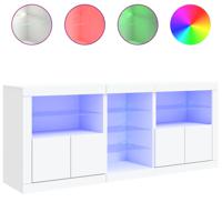 vidaXL Dressoir met LED-verlichting 181,5x37x67 cm wit - thumbnail