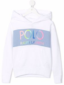 POLO RALPH LAUREN KIDS hoodie à logo imprimé - Blanc