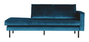 BePureHome Daybed 'Rodeo' Rechts, Velvet, kleur Blauw