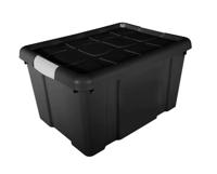 Opbergbox met deksel - opbergdoos 25 liter zwart - thumbnail