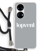 Topvent Grijs Wit: Huawei P50 Transparant Hoesje met koord