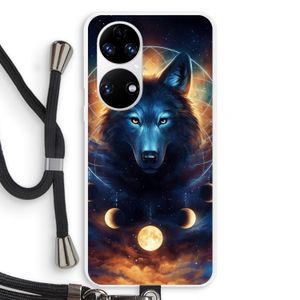 Wolf Dreamcatcher: Huawei P50 Transparant Hoesje met koord