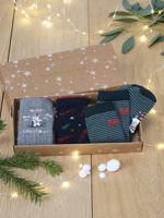 Kerstpakket met 3 paar jongenssokken nachtblauw