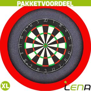 Lena Professional Dartbord + Lena Dartbord Verlichting Basic XL Rood