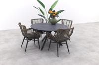 Jasmine natural/Locarno ronde tuinset - 5-delig - 130 cm.