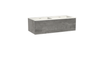 Storke Edge zwevend badmeubel 120 x 52 cm beton donkergrijs met Mata dubbele wastafel in solid surface - thumbnail