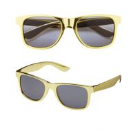 Carnaval verkleed zonnebril/party bril met goud kleurig montuur   -