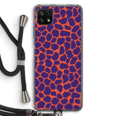 Purple Giraffe: Samsung Galaxy A22 5G Transparant Hoesje met koord