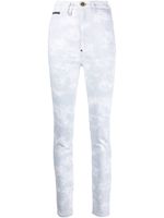 Philipp Plein jean skinny à imprimé tie dye - Bleu