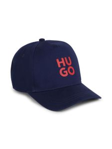 HUGO KIDS casquette en coton à logo imprimé - Bleu