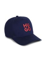 HUGO KIDS casquette en coton à logo imprimé - Bleu