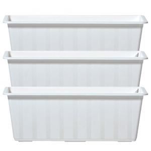 4x Witte kunststof Agro plantenbakken/bloembakken 40 cm