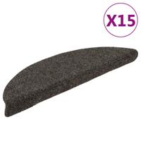 VidaXL Trapmatten zelfklevend 15 stuks 56x17x3 cm antraciet halfrond