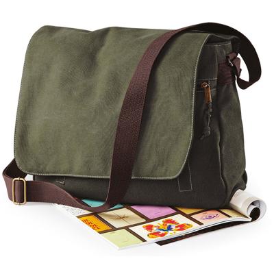 Quadra Schoudertas - donkergroen - 14 liter - 40x30x12 cm - documententas