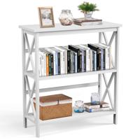 Boekenkast Opbergplank 3-Level Houten Console Tafel Anti-Kantelen voor Entree Woonkamer Slaapkamer Kantoor Wit / Koffie / Zwart