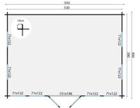 Blokhut - Tuinhuis Clockhouse Trevor | 70 mm | vuren Red Class Wood geïmpregneerd