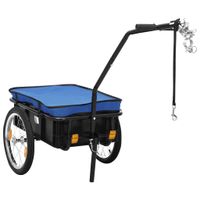 Fietstrailer/trekwagen 155x60x83 cm staal blauw - thumbnail