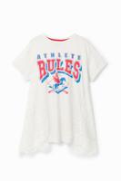 T-shirtjurk met kant aan weerszijden - WHITE - 7/8