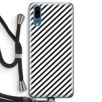 Strepen zwart-wit: Huawei P20 Transparant Hoesje met koord