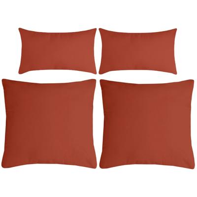 Stof Textile sierkussen Nelson - set 4x - terracotta - 2 formaten - polyester