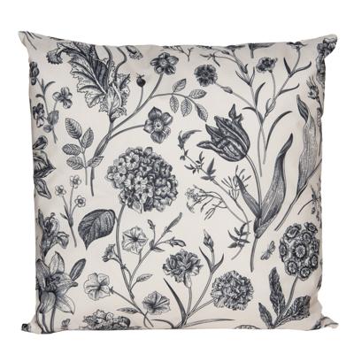 Sierkussen voor binnen en buiten - vintage flowers - creme wit - 60 x 60 cm - tuinkussen