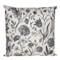 Sierkussen voor binnen en buiten - vintage flowers - creme wit - 60 x 60 cm - tuinkussen